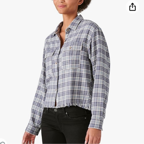 NWT Lucky Brand Plaid Dobby Western Long Sleeve Shirt - Picture 2 of 10